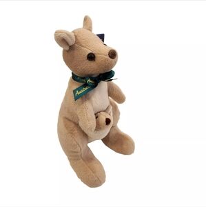 Kangaroo Plush Stuffed Animal & Baby Joey TOY HUT Sydney Australia Pouch Aussie